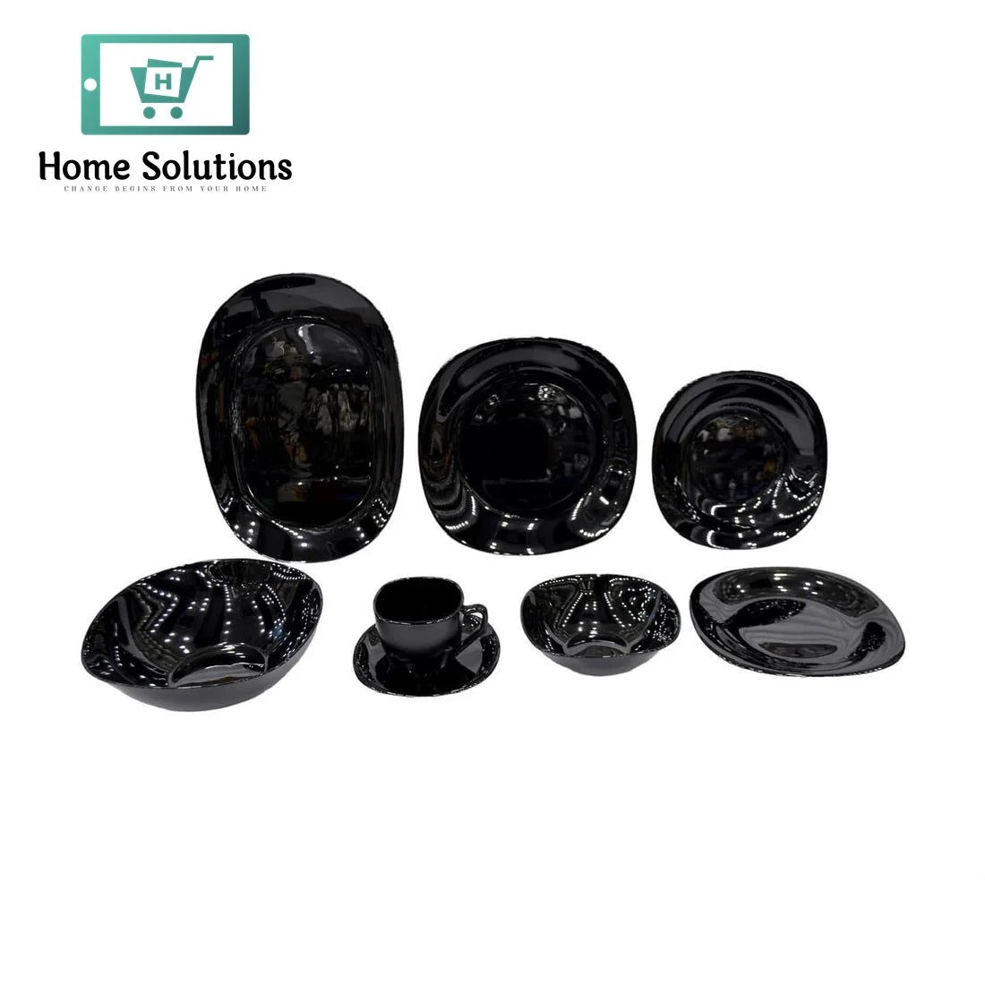 Opal 38 Pcs Dinner Set – Black Diamonds Square Tableware Collection