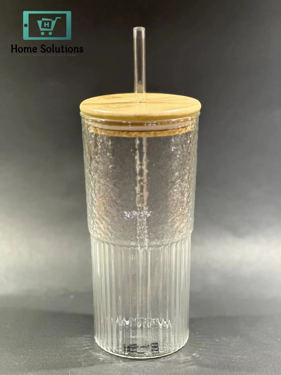 Iced Tea & Lassi Glass with Lid & Straw | Large Size - 600ml