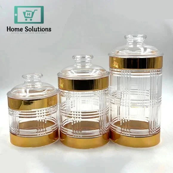 Acrylic Airtight Jar Set 3-Piece – Transparent Storage Containers