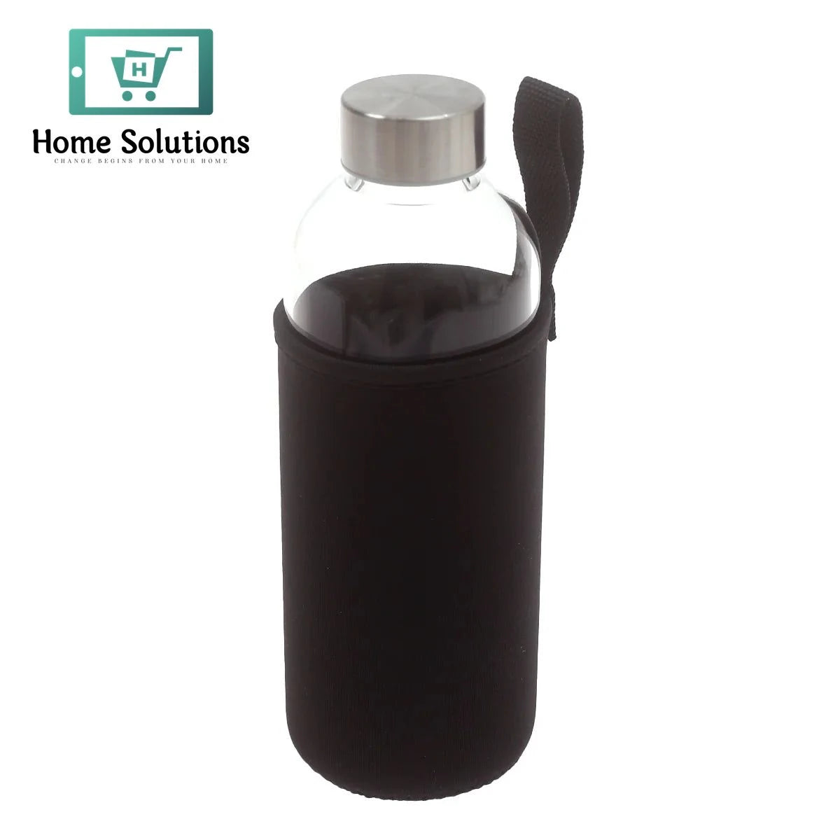Premium Glass Water Bottle with Stainless Steel Leak-Proof Lid