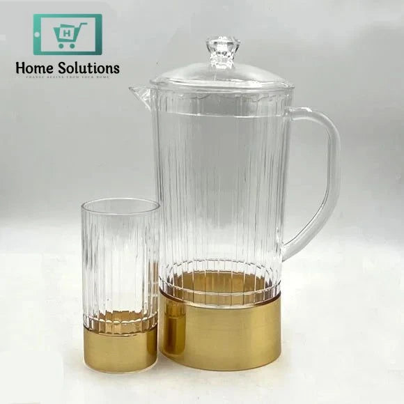 Luxury Acrylic Water Jug Set – Elegant Patterned Pitcher with Matching Glasses