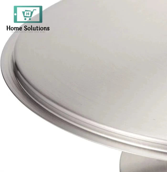 Rotatable Silver Cake Stand Turntable – 360° Spinning Decorating Base