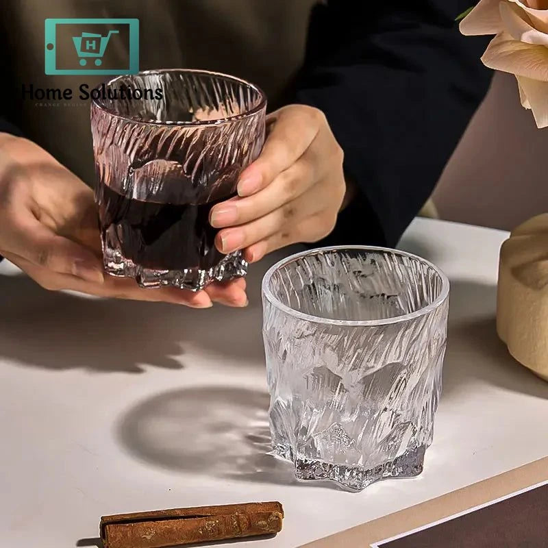 Elegant Transparent Glasses with Golden Line – Set of 6