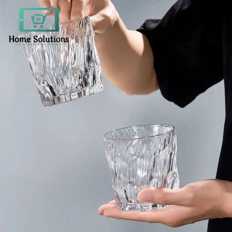 Elegant Transparent Glasses with Golden Line – Set of 6