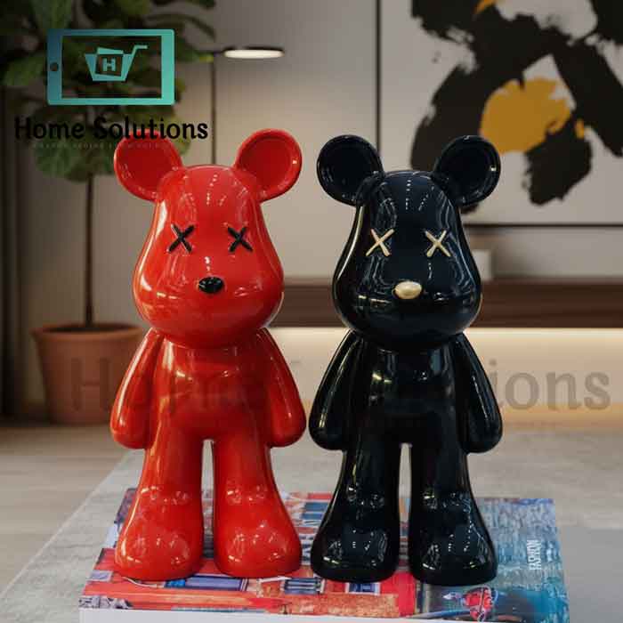 KAWS Bearbrick Style X-Eyes Figurine Abstract Bear Decor