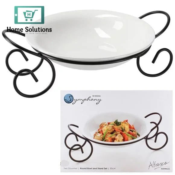 Symphony Round Serving Bowl 30cm with Metal Stand