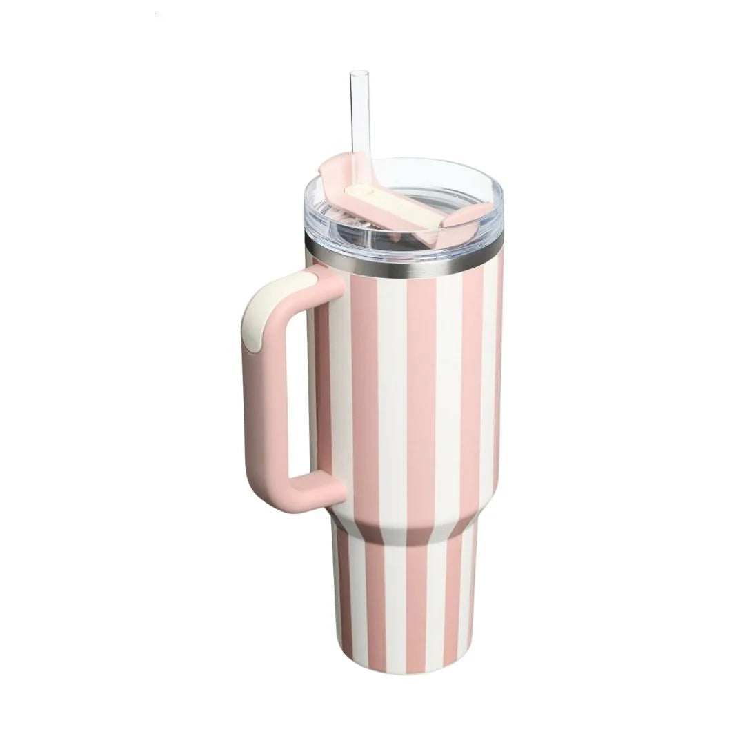THE QUENCHER H2.0 FLOWSTATEM TUMBLER 400Z - PEACH WHIP CABANA FLOSS