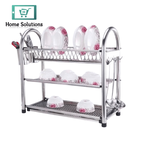 Modern 3 Tier Stainless Steel Plate Rack