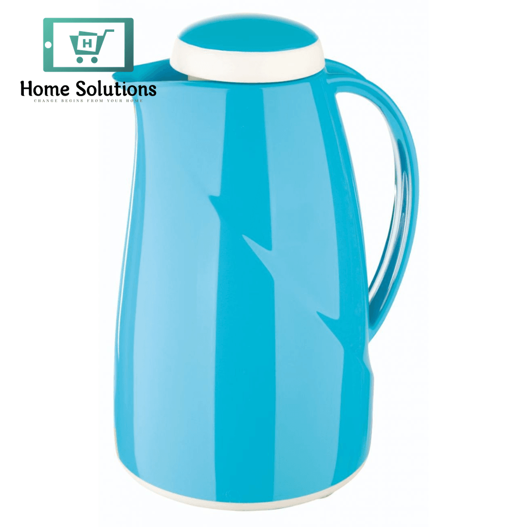 Helios Thermos Flask 1.0 Litre White/ Aqua
