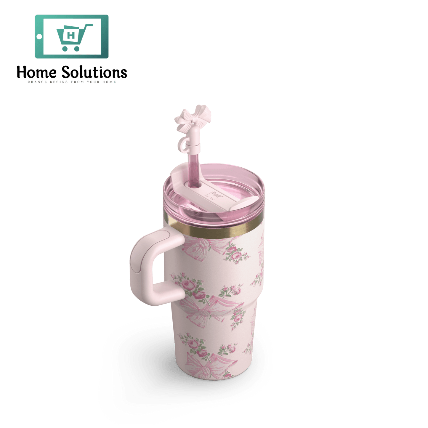 Original Stanley X LoveShackFancy Holiday Quencher 20oz - Rosa Beaux Pink - Original Packing
