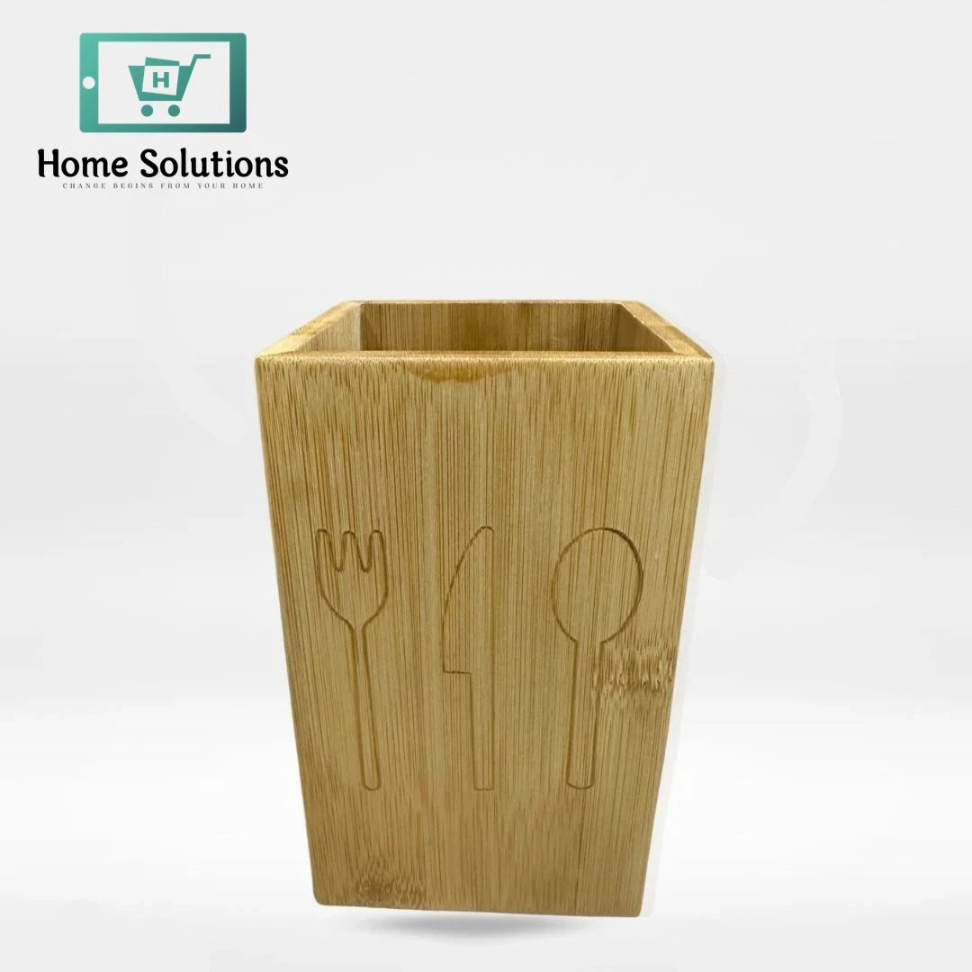 Premium Wooden Square Spoon Holder – Elegant Kitchen Organizer