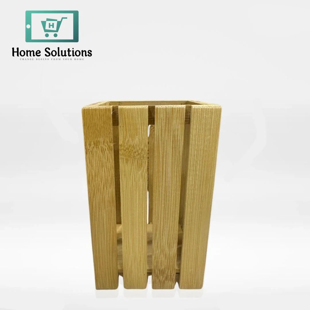 Premium Wooden Square Spoon Holder – Elegant Kitchen Organizer