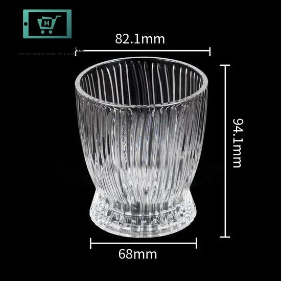 Ribbed Crystal Glass Tumbler Set – 300ml (10oz) | Set of 6