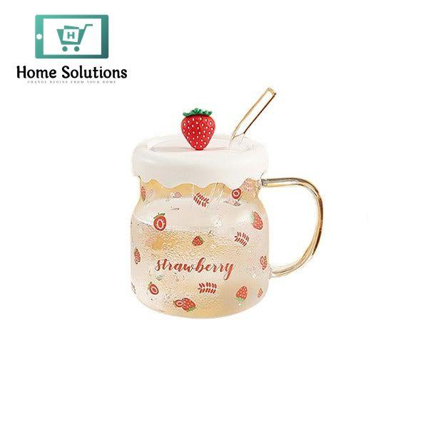 Transparent Fruit Mug with Straw – 400ml Clear Drinkware Cup