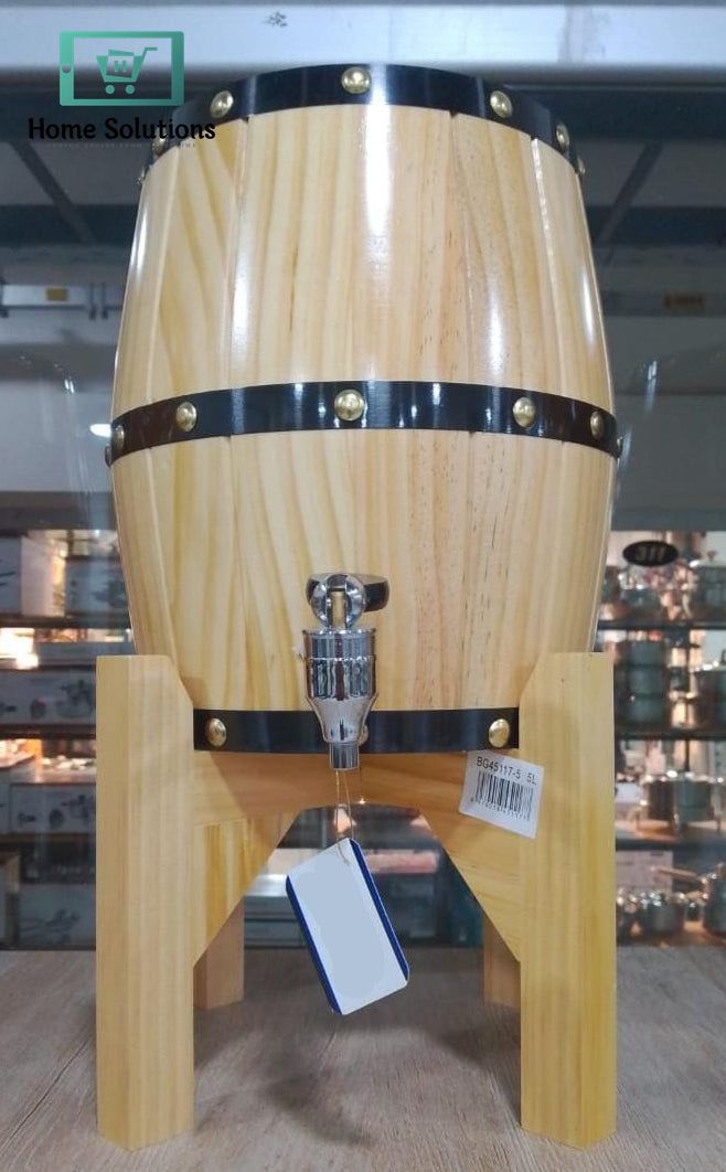 Heritage Old School Wood Barrel Style Stainless Steel Dispenser - 03 Liters