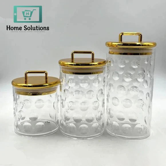 Acrylic Airtight Jar Set 3-Piece – Transparent Storage Containers