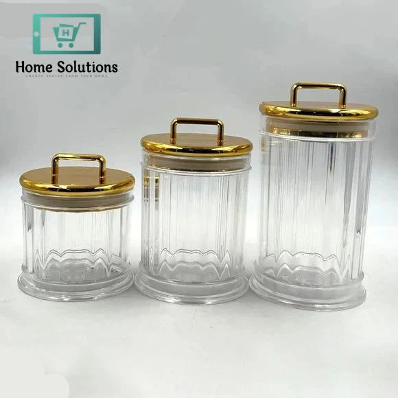 Acrylic Airtight Jar Set 3-Piece – Transparent Storage Containers