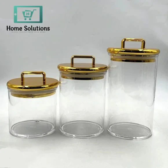 Acrylic Airtight Jar Set 3-Piece – Transparent Storage Containers