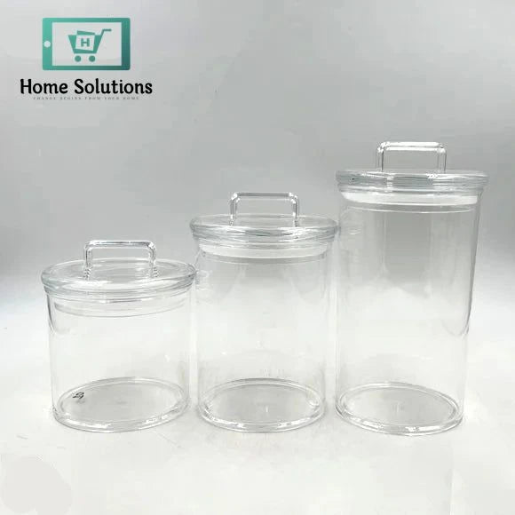 Acrylic Airtight Jar Set 3-Piece – Transparent Storage Containers