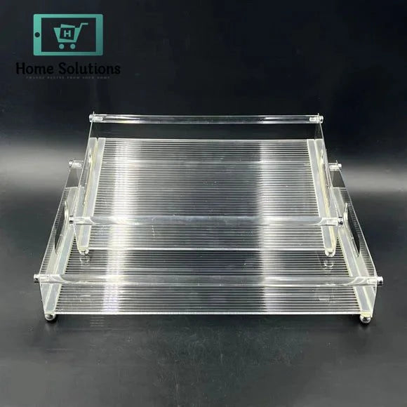 Acrylic Tray Set 2-Piece – Transparent Serving & Organizing Trays