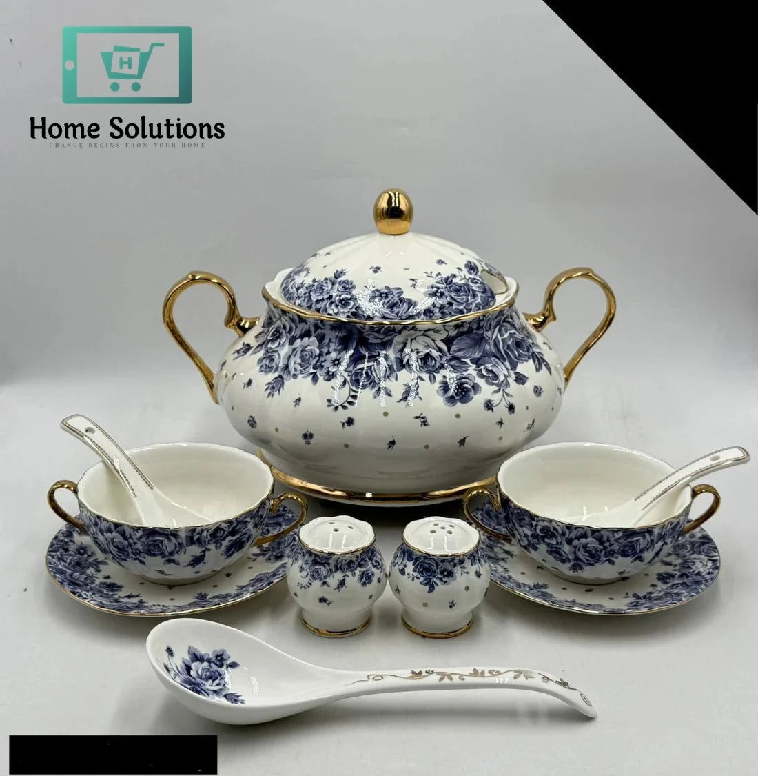 Royal Albert 23 Pcs Bone China Soup Set – Elegant Floral Serveware