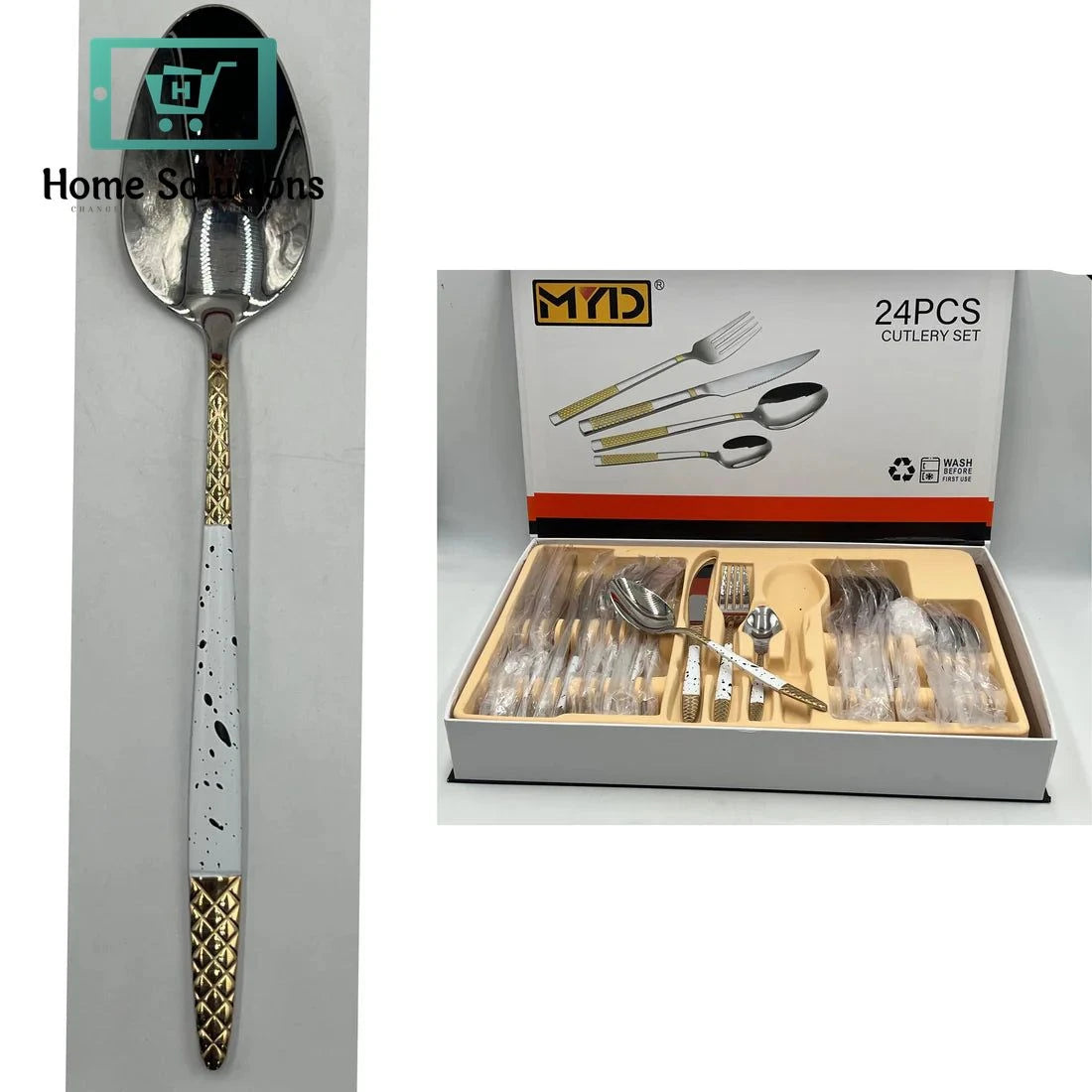 Modern Flatware Set with Storage Case – 24 PCS for 6 People
