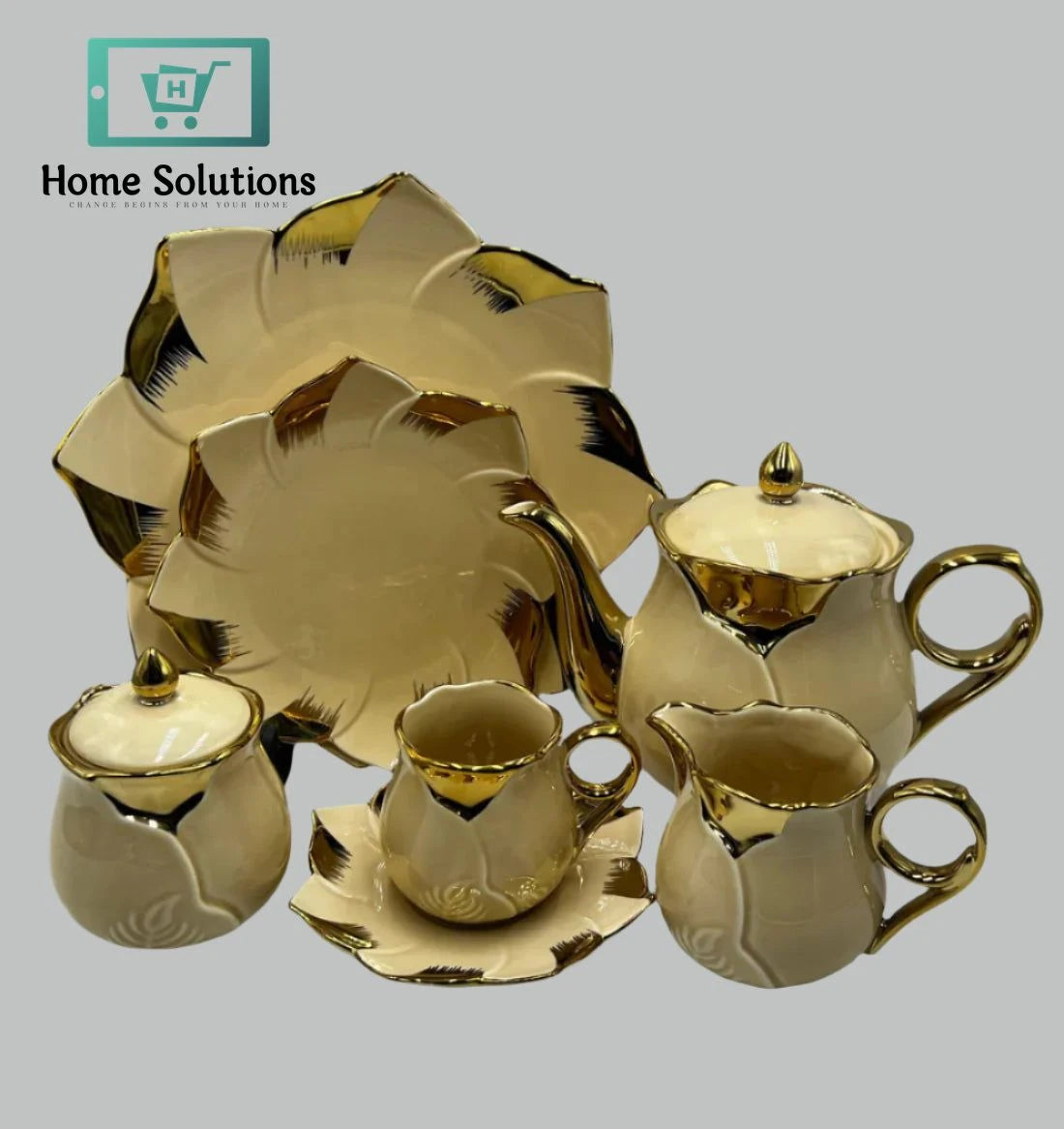 24-Piece Colourful Tea Set – Premium Porcelain Collection