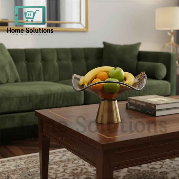 Elegant Turkish Glass Fruit Bowl with Brass Base - 2 Sizes