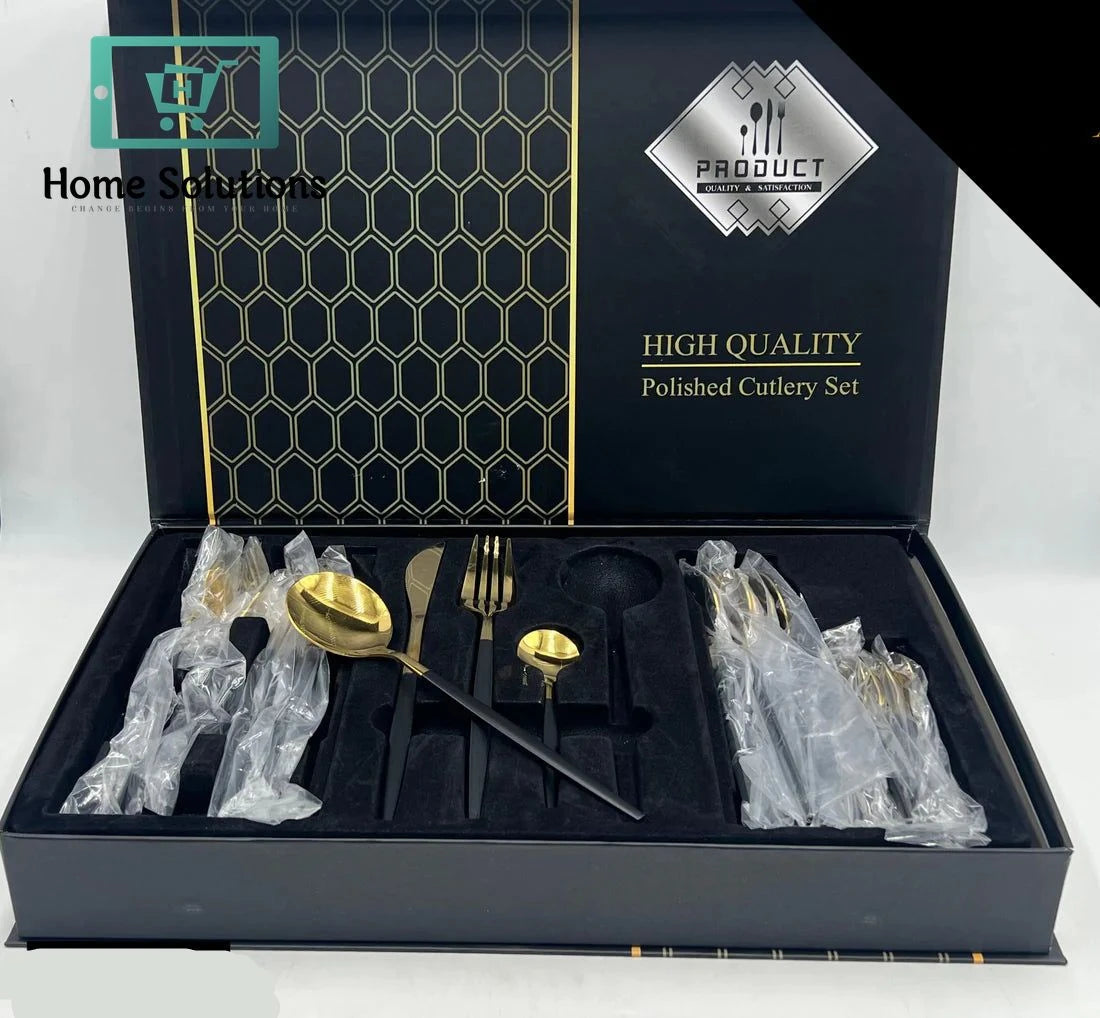 Luxury Stainless Steel Cutlery Set with Storage Box – 24 PCS