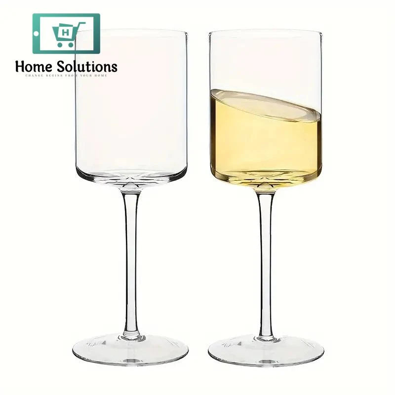 Elegant Crystal Wine Glass – 350ml | Premium Cylindrical Design