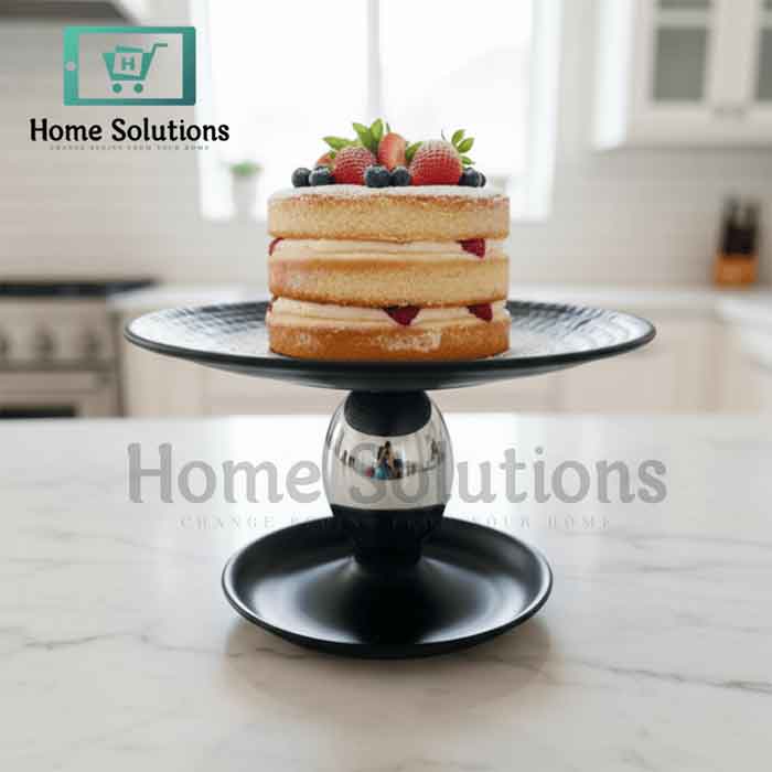 Iron Cake Pedestal Stand - Black Textured Finish