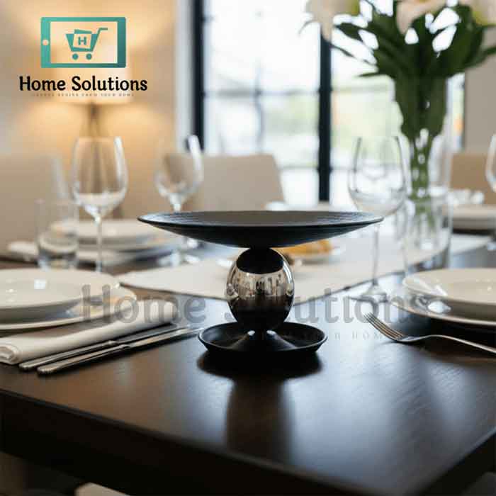 Iron Cake Pedestal Stand - Black Textured Finish