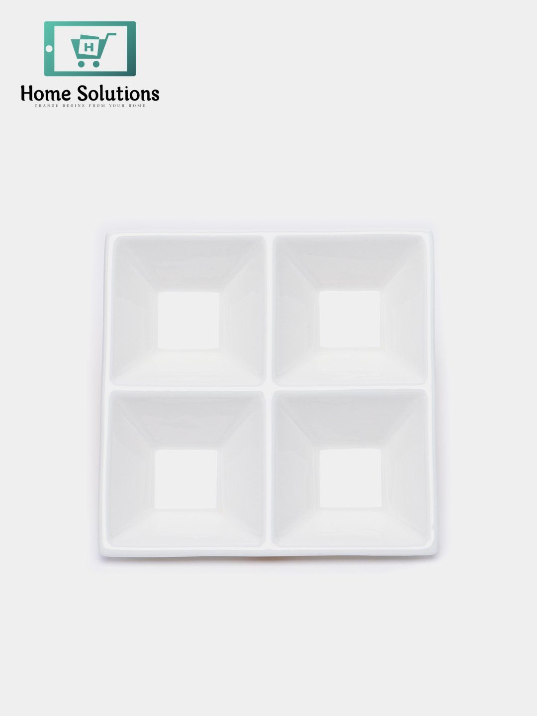 Wilmax England Fine Porcelain Divided Square Dishes – 6" x 6" & 8" x 8"
