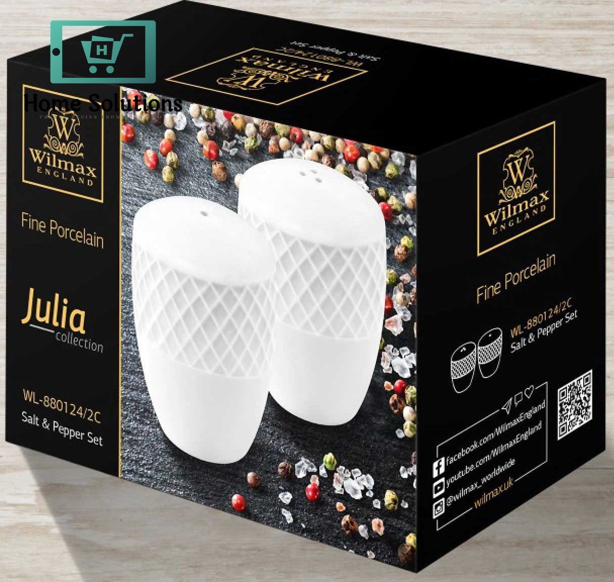 Wilmax England JULIA Porcelain Salt & Pepper Set – White