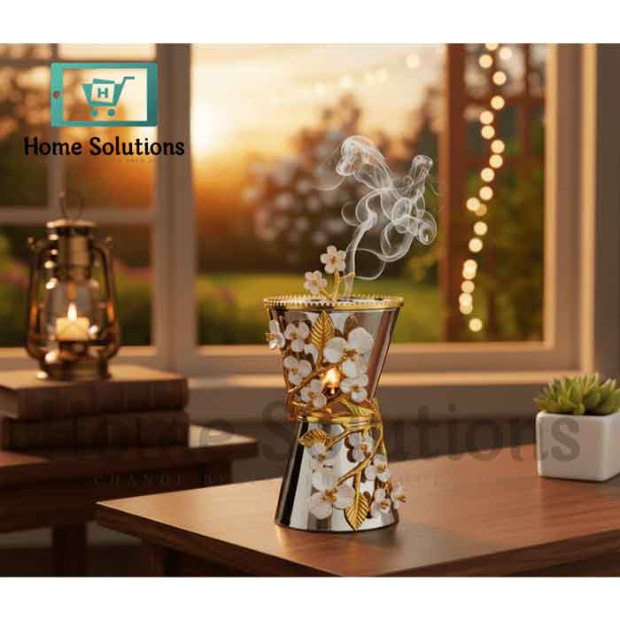 Floral Design Bakhoor Incense Burner - Elegant Home Decor