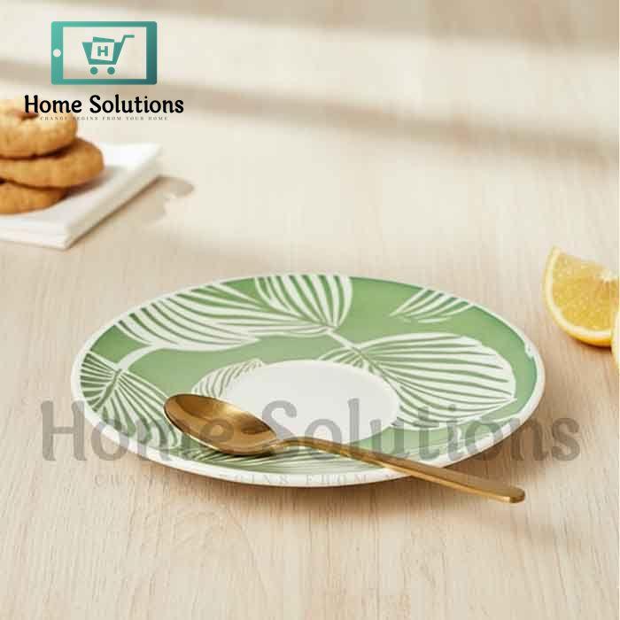 Danny Home Cup & Saucer Set - 200ml Green Leaf Design Set of 6