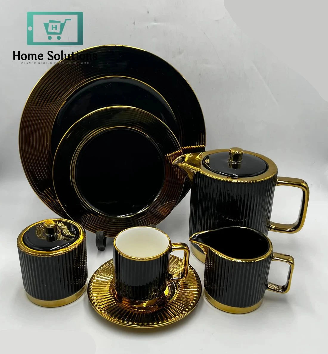 Colourful 24-Piece Tea Set – Elegant Multicolor Cups & Saucers for Stylish Serving