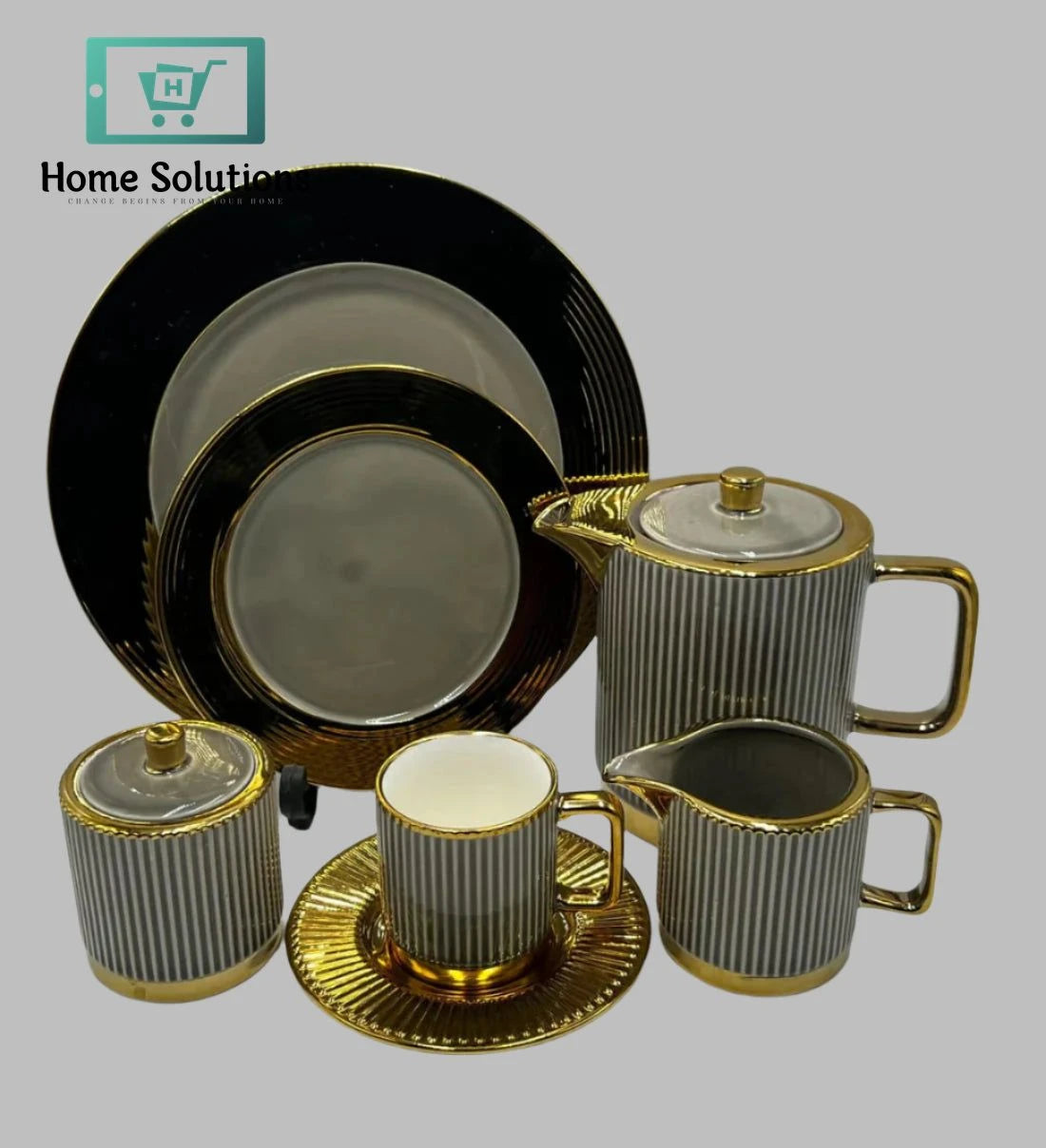 Colourful 24-Piece Tea Set – Elegant Multicolor Cups & Saucers for Stylish Serving