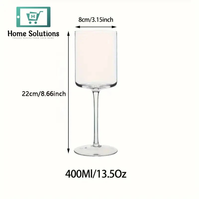 Elegant Crystal Wine Glass – 350ml | Premium Cylindrical Design