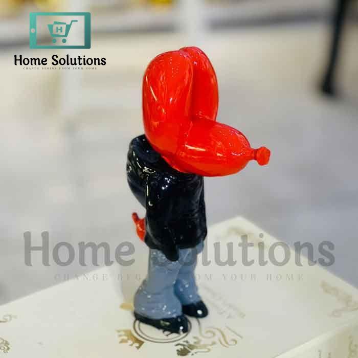 Dog Figure - Red & Black Street Trend Artistic Resin Statue | Modern Decor