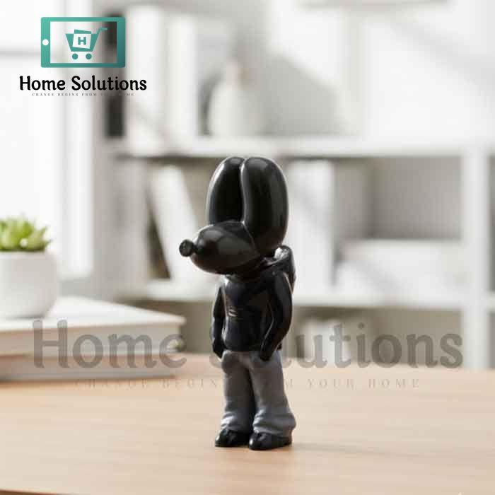 Dog Figure - Red & Black Street Trend Artistic Resin Statue | Modern Decor