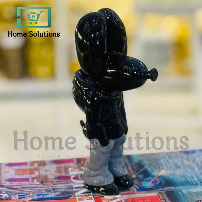 Dog Figure - Red & Black Street Trend Artistic Resin Statue | Modern Decor