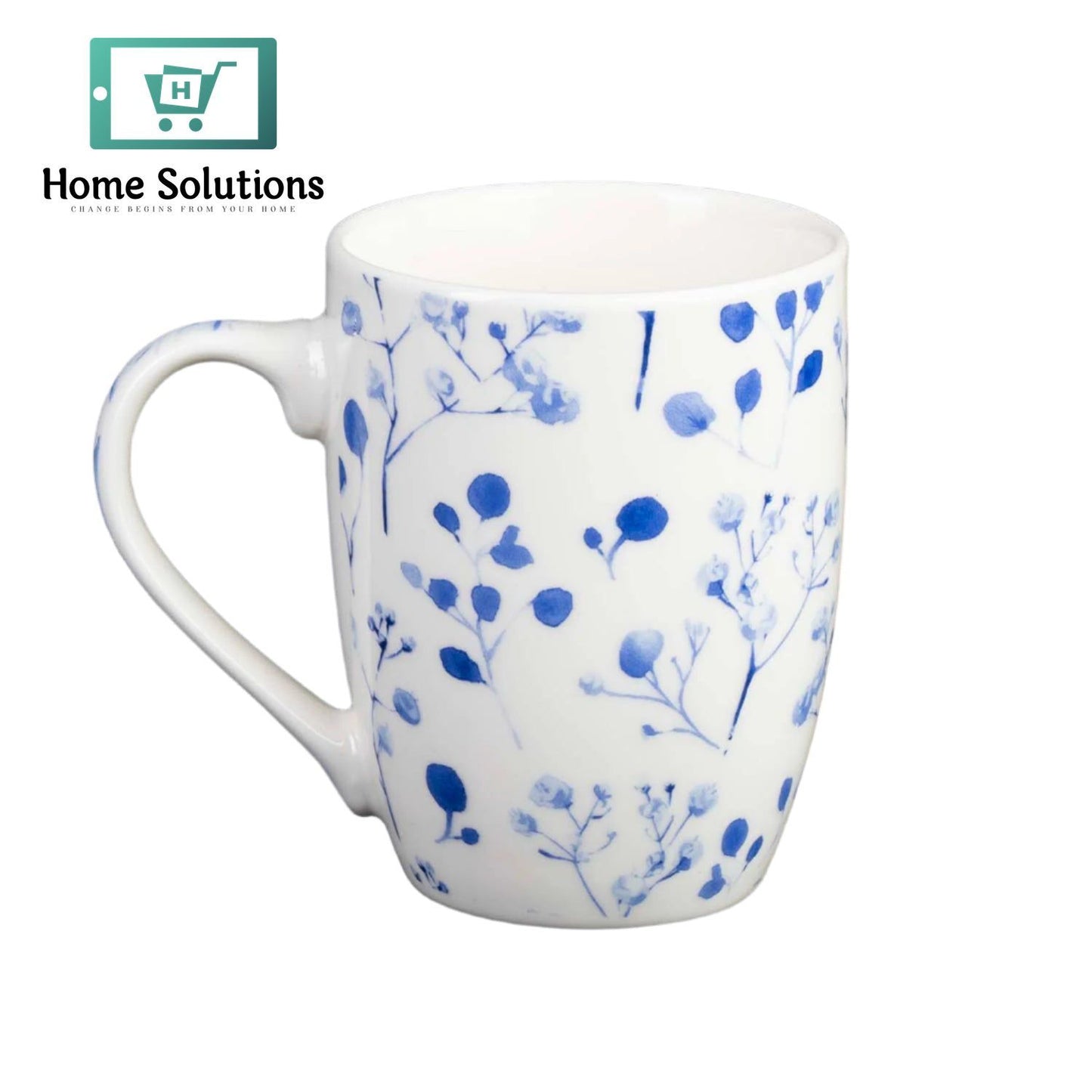 Floral Printed Ceramic Mug – 450 ml Elegant Tea & Coffee Cup