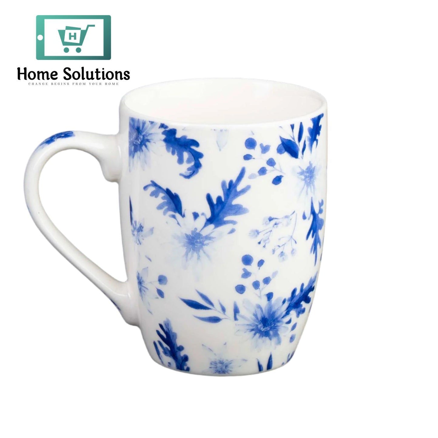 Floral Printed Ceramic Mug – 450 ml Elegant Tea & Coffee Cup