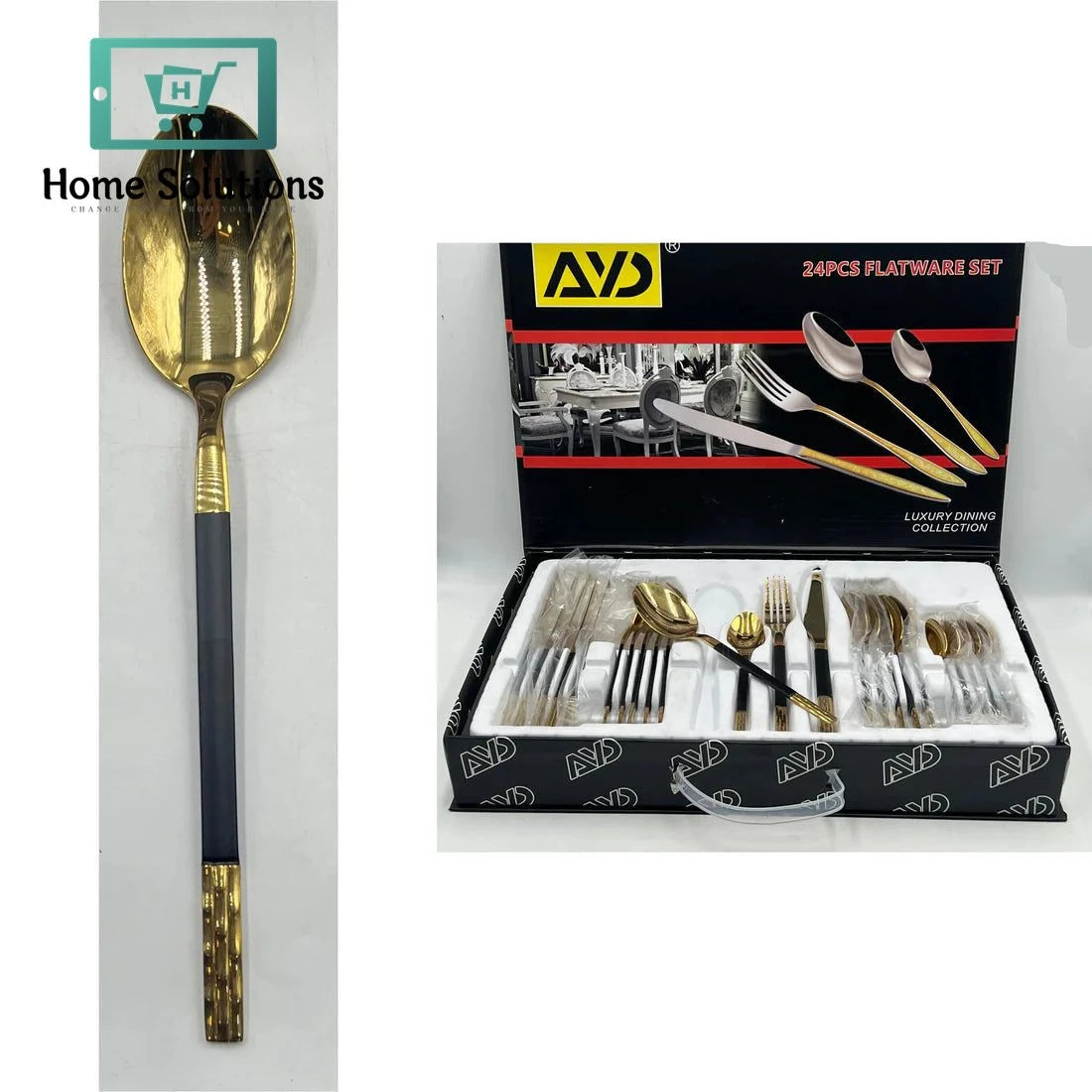 Premium Stainless Steel Cutlery Set for 6 Persons – 24 PCS with Box