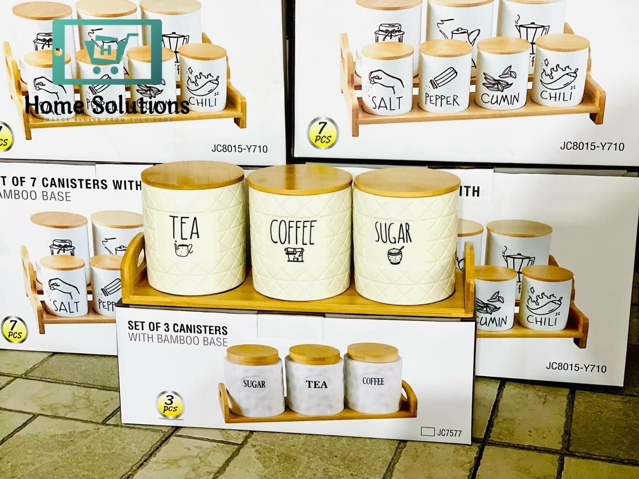 Modern Design Sugar, Tea & Coffee Storage Jar Set with Sleek Design – Model JC7577