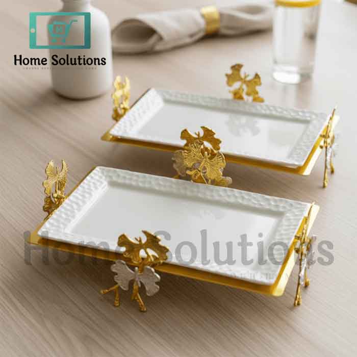 Gold Butterfly Fruit Plate | Elegant Serving Tray