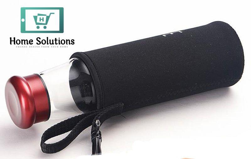 Jazz Style Glass Water Bottle with Protective Sleeve