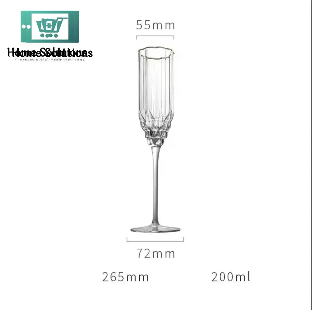 Flower Bud Crystal Goblets and Fluet Glass - Set of 6 Fluet