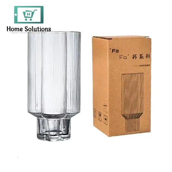 Flower-Inspired Ribbed Stemless Glass Set – 360ml (125g) | Pack of 6